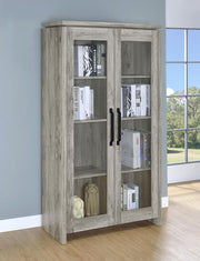 Alejo - 2 Door Engineered Wood Tall Cabinet - Gray Driftwood - JaxCo Furniture