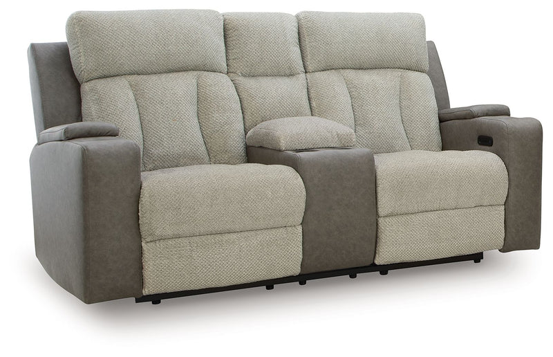 WhipLash - Sisal - Power Reclining Loveseat With Console / Adj Headrest - JaxCo Furniture