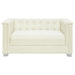 Chaviano - Upholstered Track Arm Loveseat - Pearl White - JaxCo Furniture