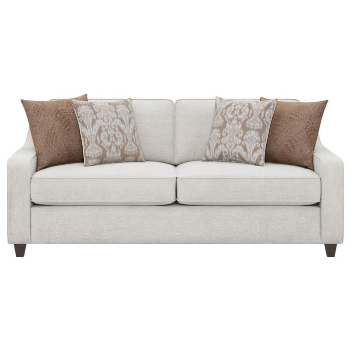 Christine - Upholstered Sloped Arm Sofa - Beige - JaxCo Furniture