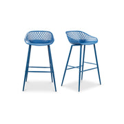 Piazza - Outdoor Barstool (Set of 2) - Blue - JaxCo Furniture