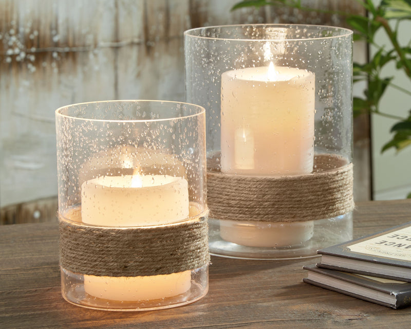 Eudocia - Clear - Candle Holder Set (Set of 2) - JaxCo Furniture