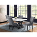 Tuscany - 5 Piece Standard Height Dining Set, Table & Four Chairs - Charcoal - JaxCo Furniture