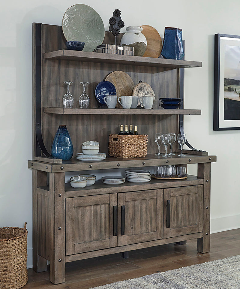 Lodge Dining - Buffet With Bar Hutch - Siltstone - JaxCo Furniture