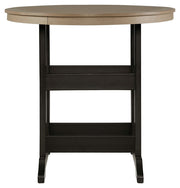 Fairen Trail - Black / Driftwood - Round Bar Table w/Umb OPT - JaxCo Furniture