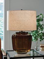 Bainmore - Amber - Glass Table Lamp - JaxCo Furniture