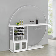 Risley - 2-Door Circular LED Home Bar With Wine Storage - JaxCo Furniture