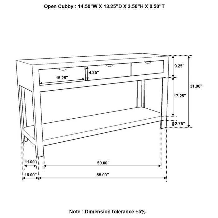 Esther - 3-Drawer Wood Console Table - Natural Sheesham - JaxCo Furniture