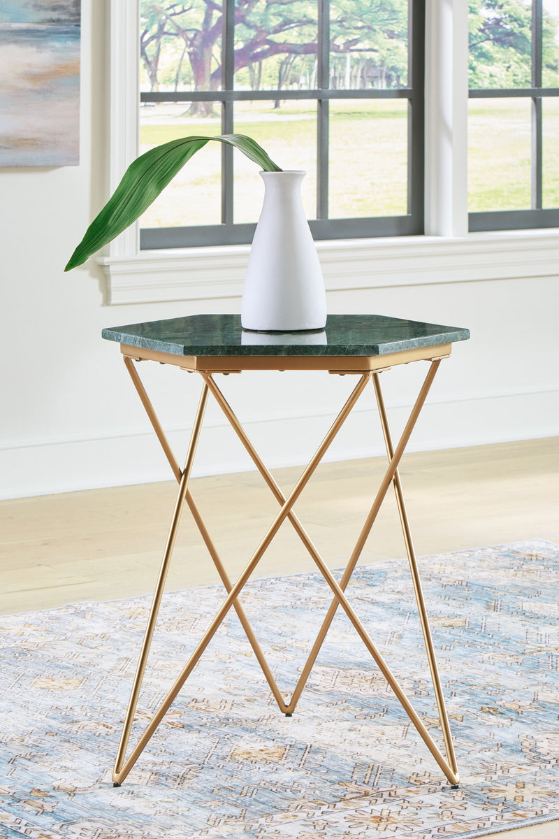 Engelton - Green / Gold - Accent Table - JaxCo Furniture