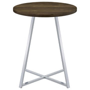 Burkhart - Round Pub Height Bistro Bar Table - Brown Oak - JaxCo Furniture