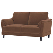 Selma - Velvet Upholstered Crescent Arm Loveseat - Rust - JaxCo Furniture