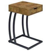 Troy - 1-Drawer C-Shaped Side Table Power Outlet - JaxCo Furniture
