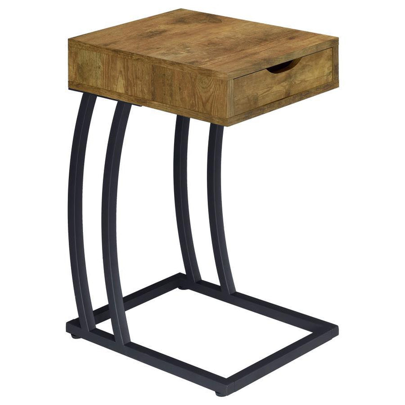 Troy - 1-Drawer C-Shaped Side Table Power Outlet - JaxCo Furniture