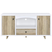 Dalton - 2 Door Storage Credenza - White And Distressed Pine - JaxCo Furniture