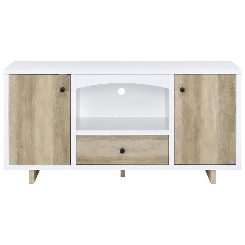 Dalton - 2 Door Storage Credenza - White And Distressed Pine - JaxCo Furniture