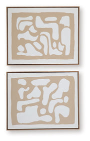 Waldett - Beige / White - Wall Art Set (Set of 2) - JaxCo Furniture