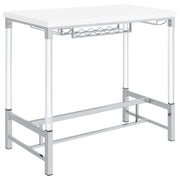 Norcrest - Acrylic Leg Bar Table - White High Gloss - JaxCo Furniture