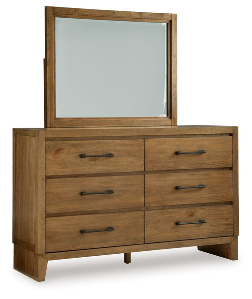 Sherbana - Light Brown - Dresser And Mirror - JaxCo Furniture