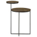 Yael - Round Mango Wood Accent Side Table - Natural And Gunmetal - JaxCo Furniture