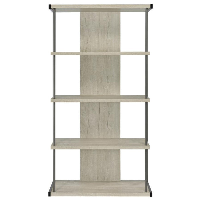 Loomis - 4-Shelf Bookshelf - Whitewashed Gray - JaxCo Furniture