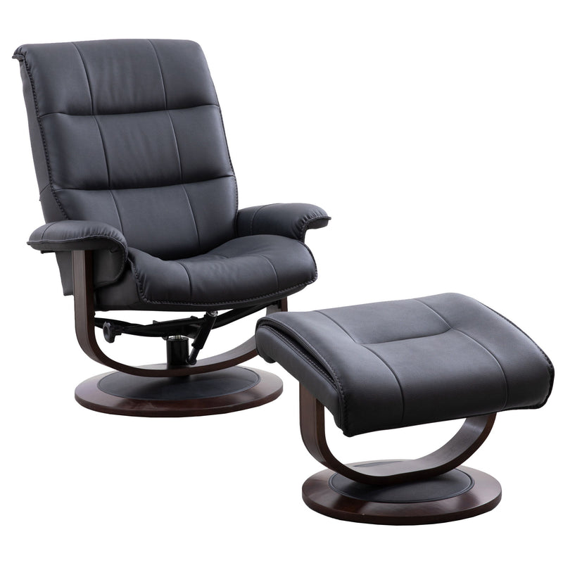 Knight - Manual Reclining Swivel Chair and Ottoman - JaxCo Furniture