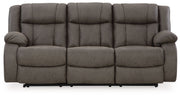 First Base - Gunmetal - Reclining Sofa - JaxCo Furniture