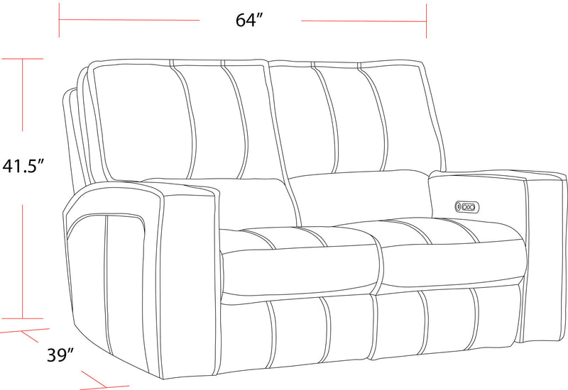 Rockford - Power Loveseat - JaxCo Furniture