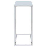 Stella - Glass Top C-Shaped Sofa Side Table - Chrome - JaxCo Furniture