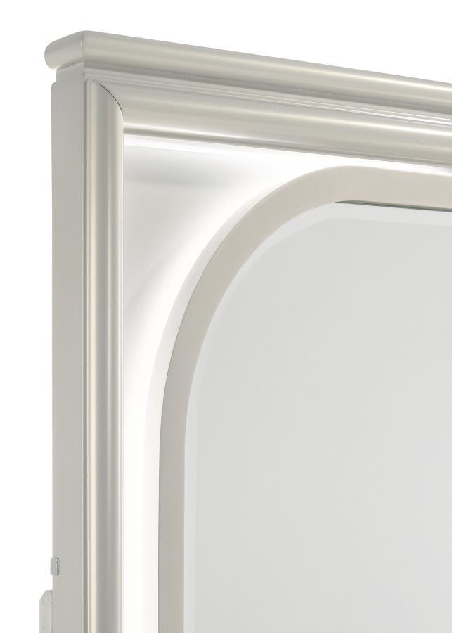 Olivia - LED Dresser Mirror - Pearl White - JaxCo Furniture
