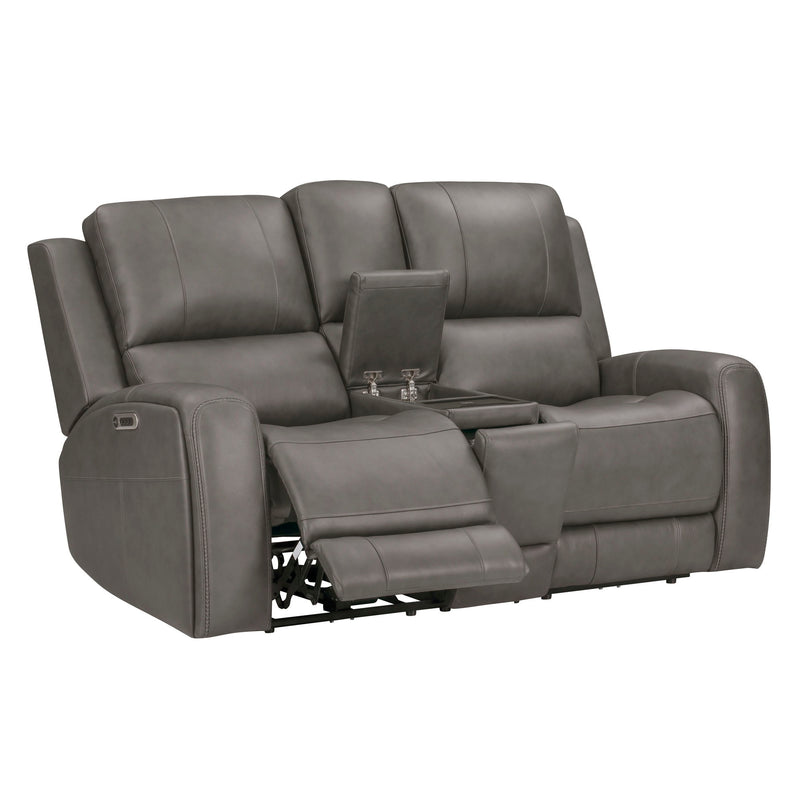 Belmont - Zero Gravity Power Reclining Tilt Console Loveseat P3 - Autumn Fog - JaxCo Furniture