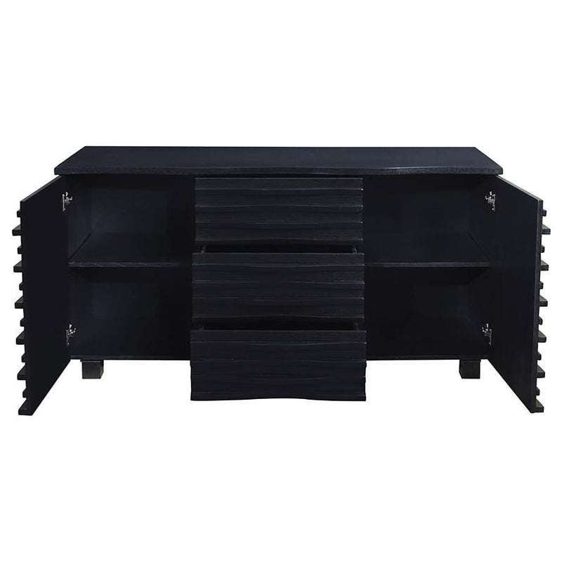 Stanton - 3-Drawer Sideboard Buffet Storage Cabinet - Black - JaxCo Furniture