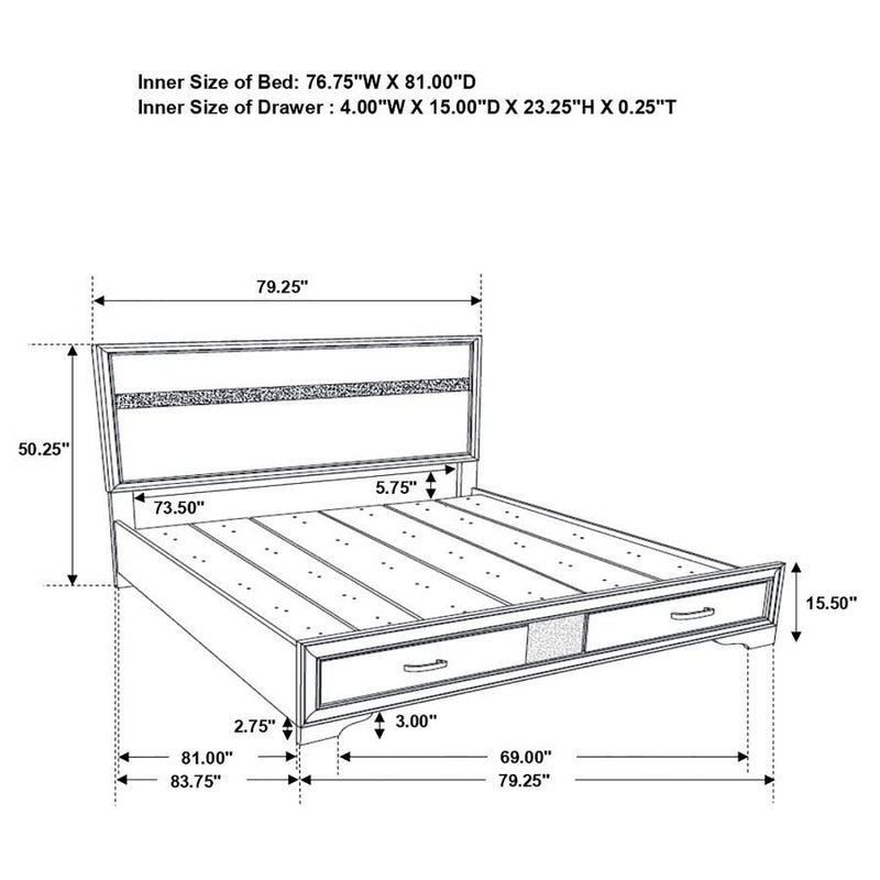 Miranda - Storage Wood Panel Bed - JaxCo Furniture