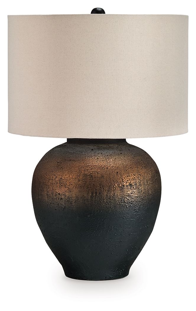 Newgerhard - Brown / Black - Metal Table Lamp - JaxCo Furniture