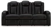 Caveman Den - Midnight - Power Reclining Sofa With Adj Headrest - JaxCo Furniture