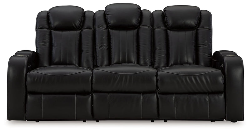 Caveman Den - Midnight - Power Reclining Sofa With Adj Headrest - JaxCo Furniture