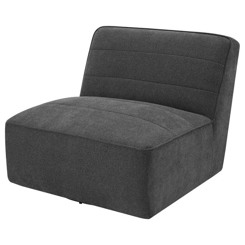 Cobie - Upholstered Armless Swivel Chair - Dark Charcoal - JaxCo Furniture
