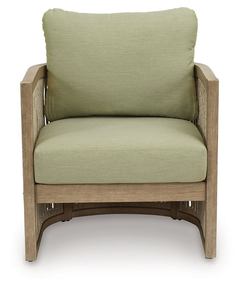 Serena Shores - Beige / Green - Lounge Chair With Cushion (Set of 2) - JaxCo Furniture