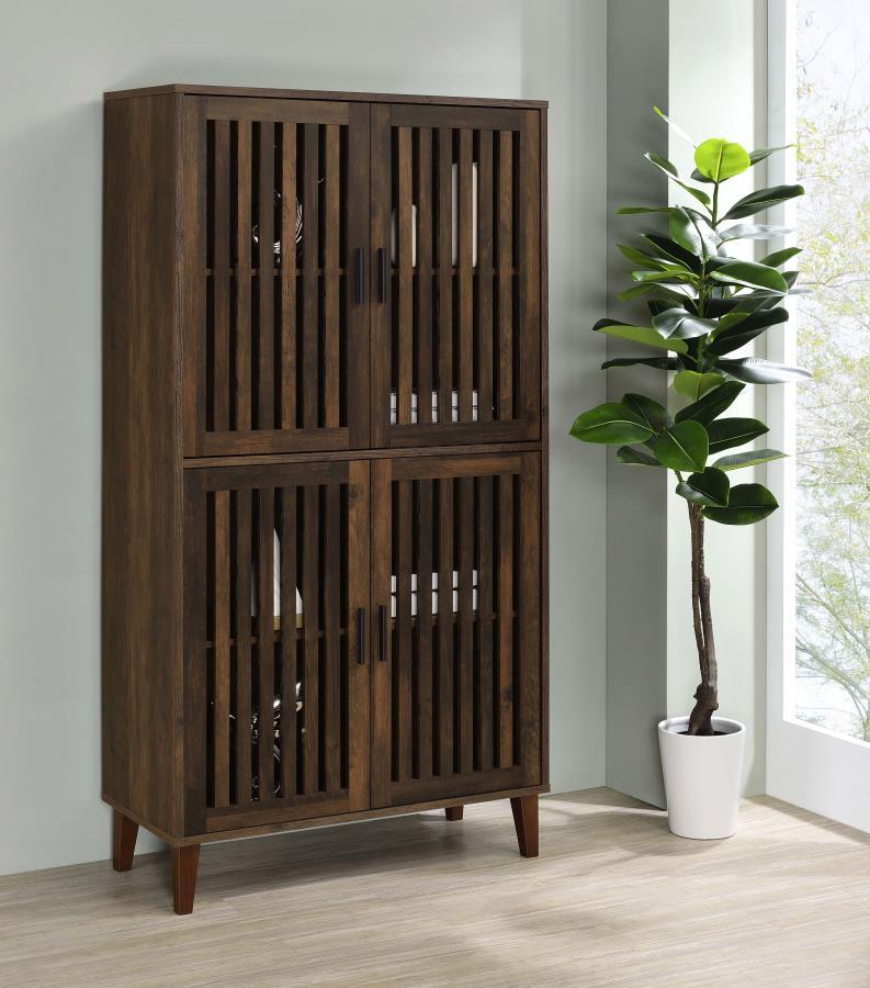 Elouise - 4 Door Engineered Wood Tall Accent Cabinet - Dark Pine - JaxCo Furniture