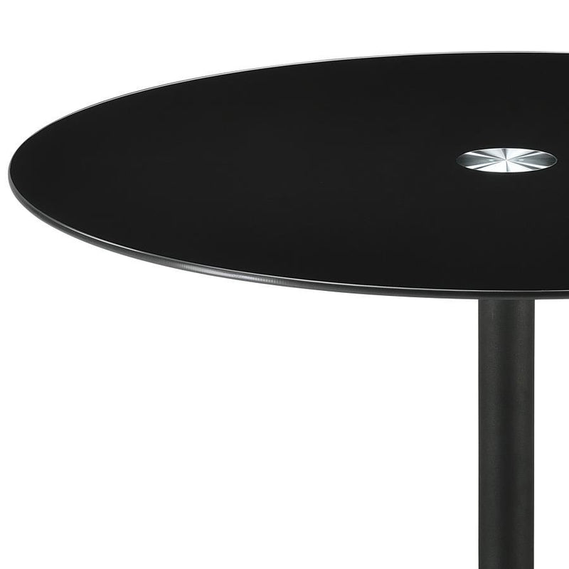 Ganso - Round Metal Coffee Table With Tempered Glass Top - JaxCo Furniture