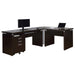 Skylar - L-Shape Desk With Mobile File Cabinet - Cappuccino - JaxCo Furniture