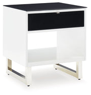 Gardoni - White / Black - Rectangular End Table - JaxCo Furniture