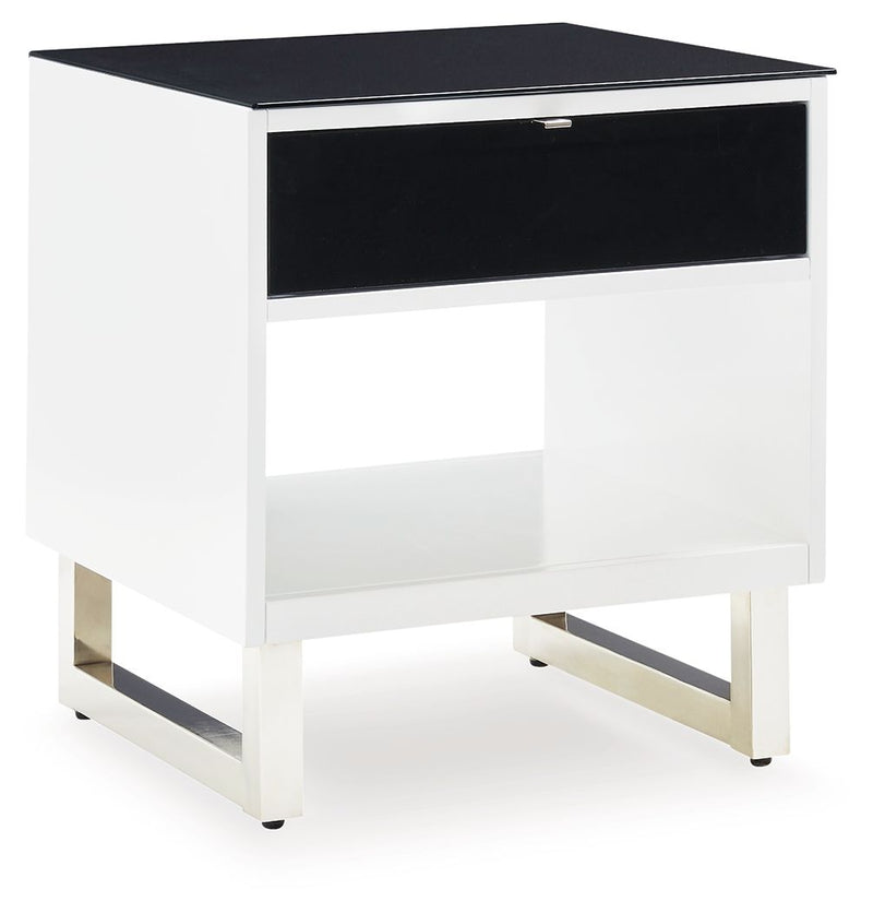 Gardoni - White / Black - Rectangular End Table - JaxCo Furniture