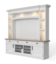 Americana Modern - TV Console with Hutch, Backpanel and LED Lights - JaxCo Furniture