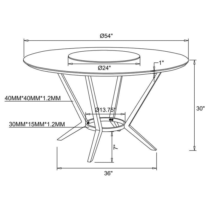 Abby - Round Lazy Susan Dining Table - White High Gloss - JaxCo Furniture