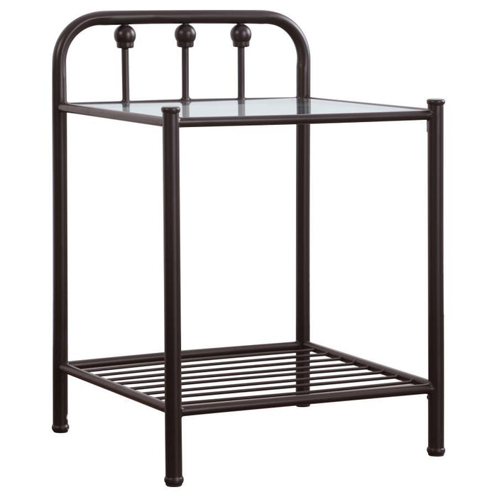 Livingston - Metal 1-Shelf Nightstand - Dark Bronze - JaxCo Furniture