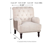 Tartonelle - Ivory / Taupe - Accent Chair - JaxCo Furniture