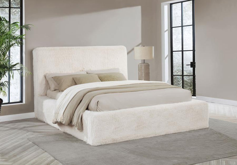 Rebecca - Faux Fur Upholstered Bed - JaxCo Furniture
