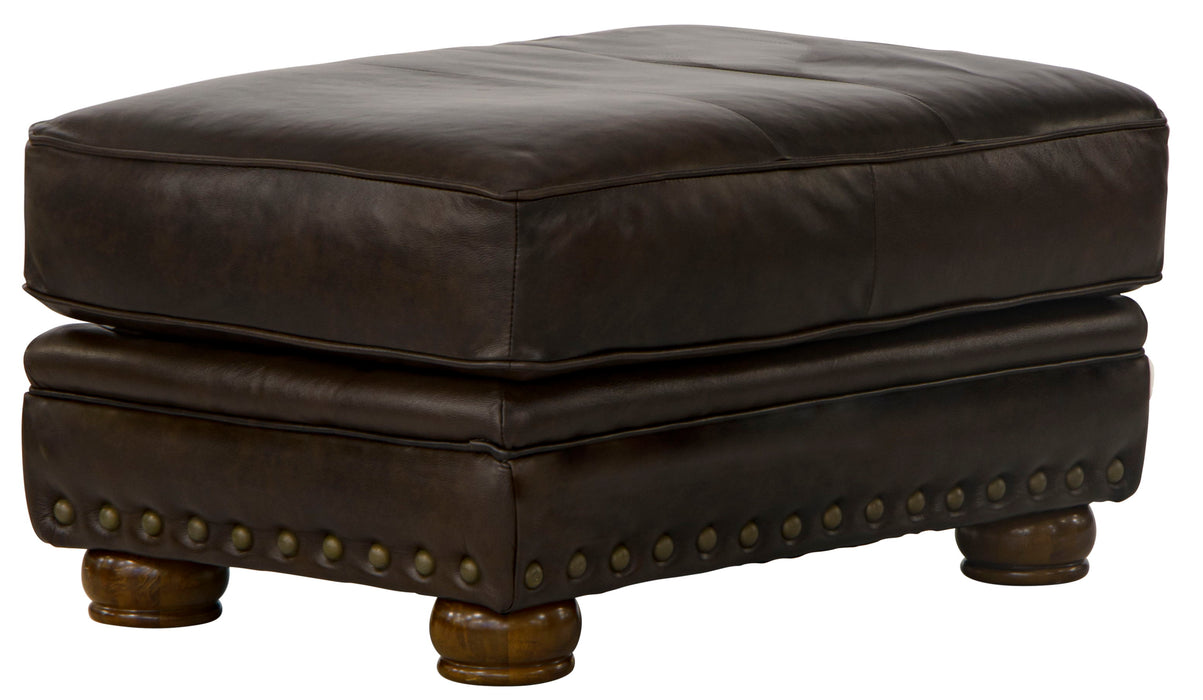 Roberto - Ottoman - Cocoa - Leather - JaxCo Furniture