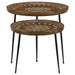 Nuala - 2 Piece Round Mango Wood Nesting Tables - Honey - JaxCo Furniture