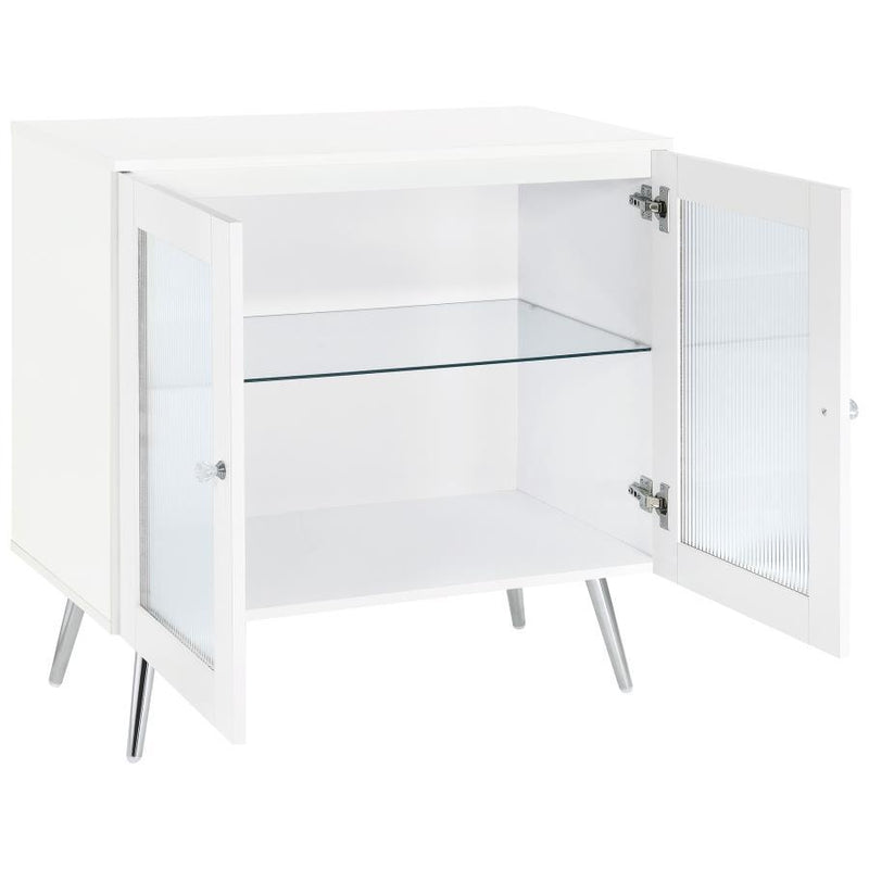 Nieta - 2 Door Engineered Wood Accent Cabinet - White High Gloss - JaxCo Furniture
